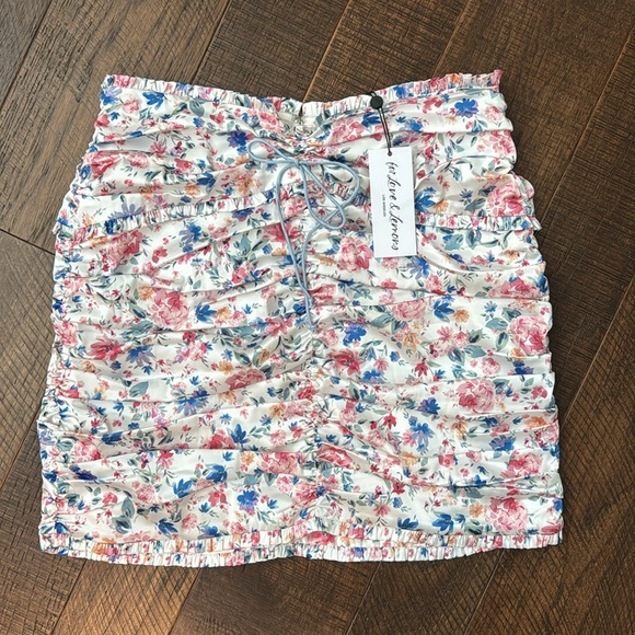 NWT For Love & Lemons JULIET FLORAL RUCHED SKIRT - Picture 7 of 14